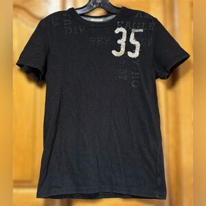 American Eagle Outfitters Black Short Sleeve Athletic Fit Tee Casual Small